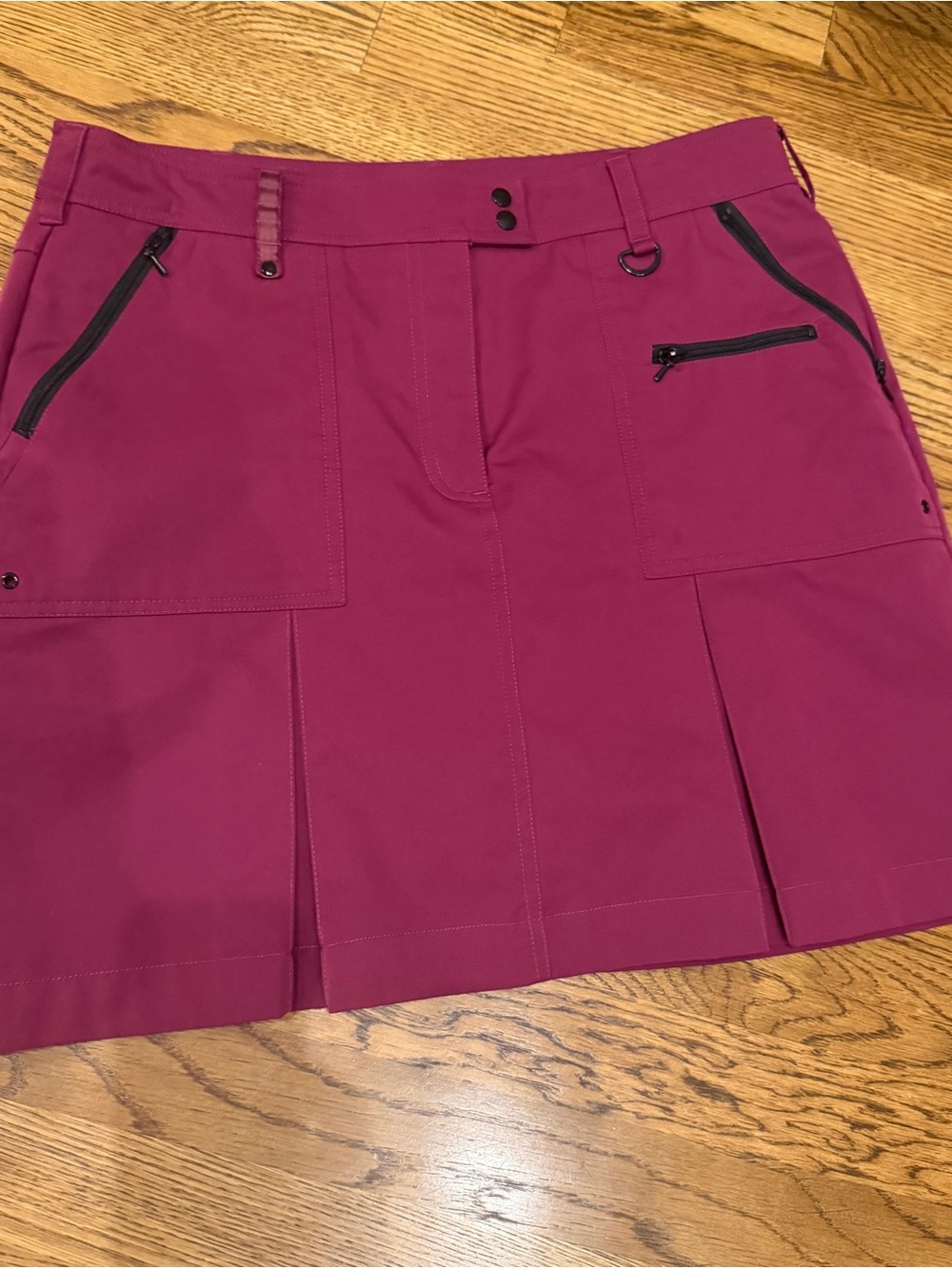 GGblue Size 10 Pink Magenta Golf Skort Pleated Zipper Pockets Coolmax Lycra EUC